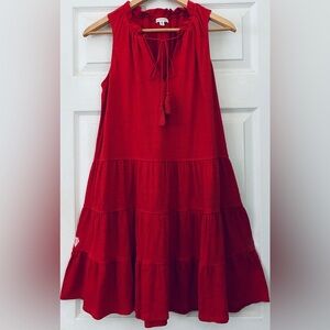 Max Studio Vibrant Red Textured Dress